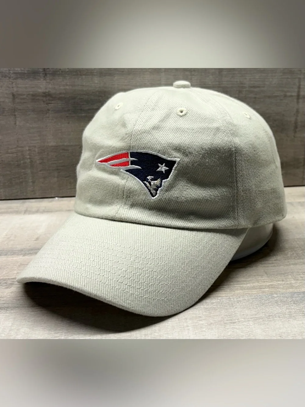 NFL Beige Dad Hat with New England Patriots Logo